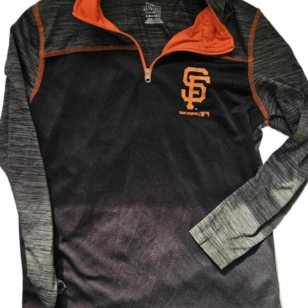 Team Athletics San Francisco Giants Quarter Zip Pullover Boys Size L 12/14